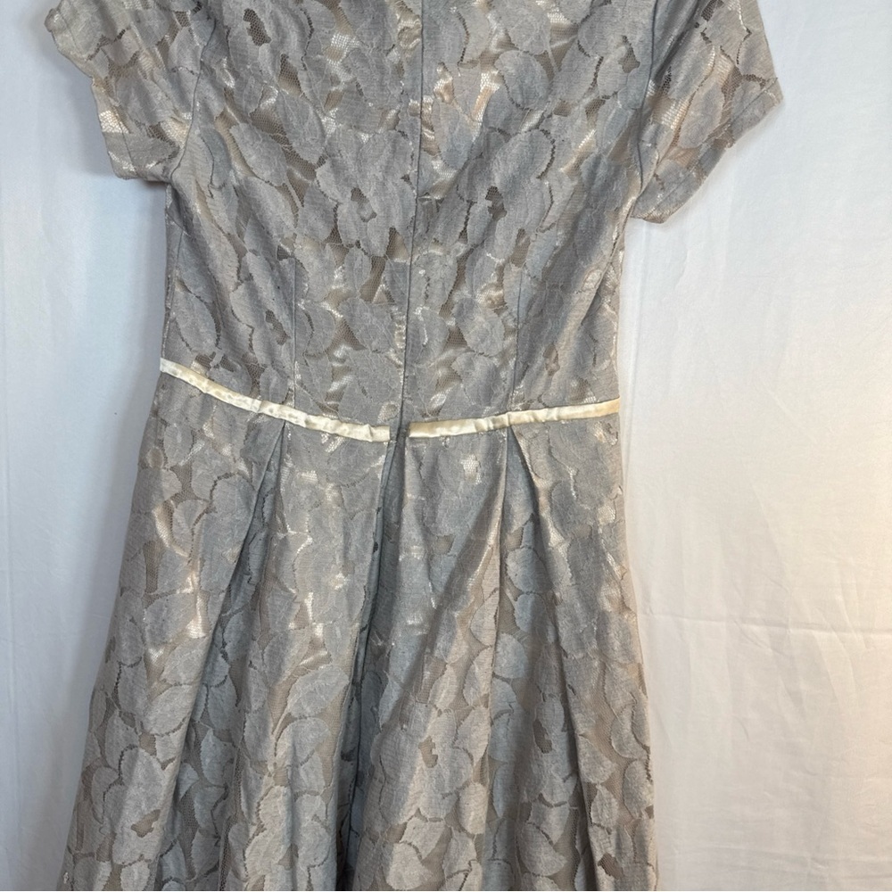 Mikarose Gray Lace Short Sleeve Dress Size Small Preowned - Picture 11 of 15